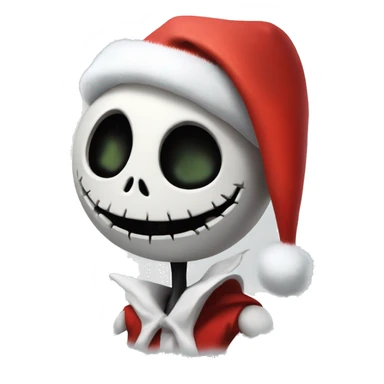 Jack skellington with red Santa hat  sticker