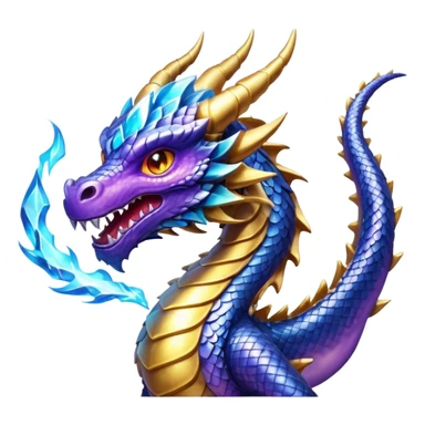Amazing cool dragon with golden purpleish blue aura firing a energy blast which looks cool and dangerous at the sametime sticker