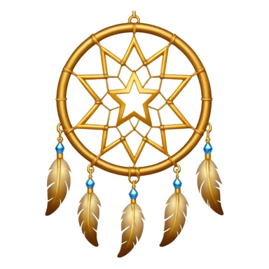 Star-shaped golden bright divine shimmering shiny sparkly glittery glowing glossy dreamcatcher  sticker