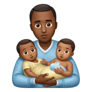 Sean “Diddy” Combs with baby oil and a very small infant sticker