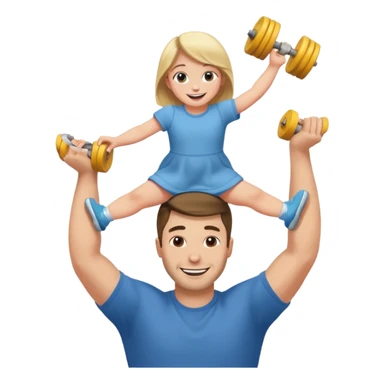 a dad lifting his daughter   sticker