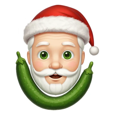santa with cucumbers on eyes sticker