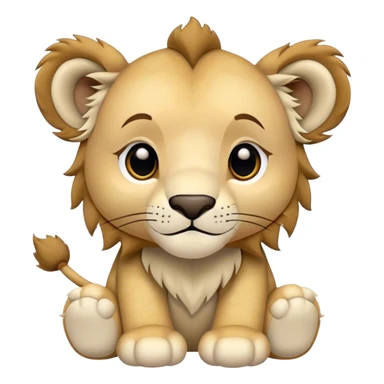 Cuddly soft toy lion cub sticker