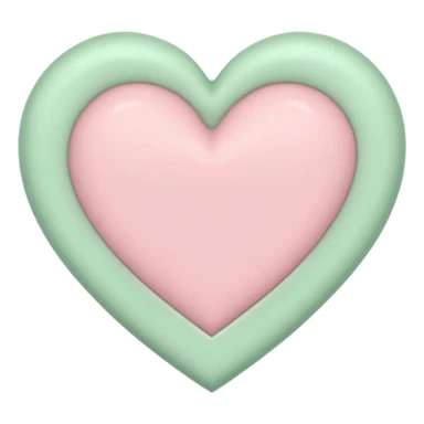 A half pastel green half pastel pink heart sticker