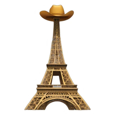 Eiffel Tower with a cowboy hat on top sticker