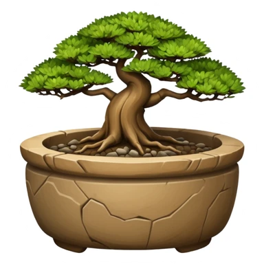 Stone Age art bonsai pot  sticker