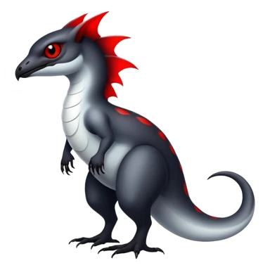 a translucent white with black belly and red eyes exotic edgy vernid-fionbri-creature full body sticker