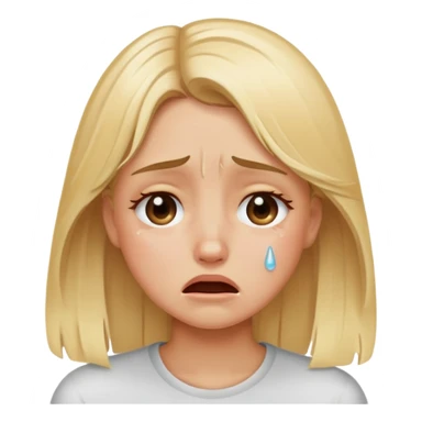 Blonde girl crying  sticker