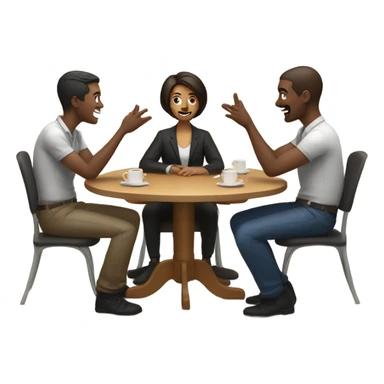 group discussion at a table sticker
