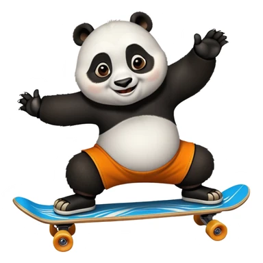 Kungfu panda on a skateboard  sticker