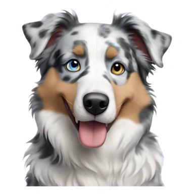Blue Merle Australian shepherd mixed with a husky with ice blue eyes sticker