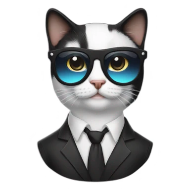 Tuxedo cat wearing aviators sticker