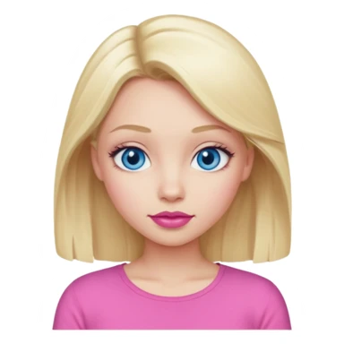 blonde girl blue eyes big pink lips bimbo pink top diva sticker