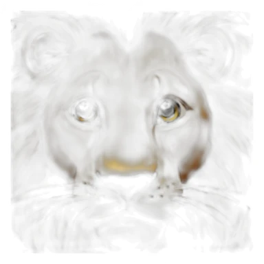 Big Lion and small black cat big eyes sticker