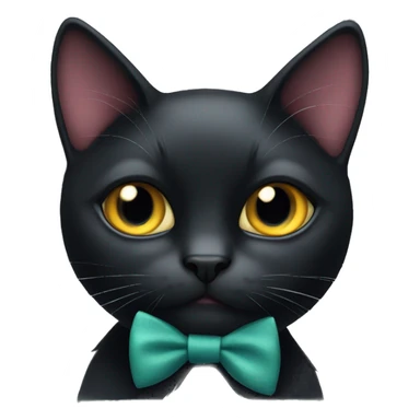 Black cat with a bow tie sticker