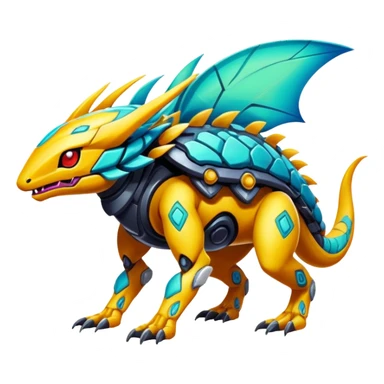  exotic tropical cyber-Protogen-Fakémon-Pokémon-Vernid-creature sticker