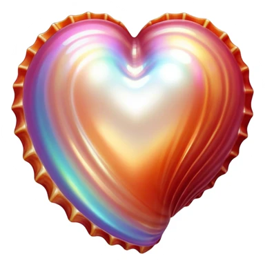 Sea shell with pearl and a heart sticker