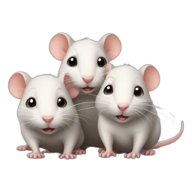Three cute rats sticker