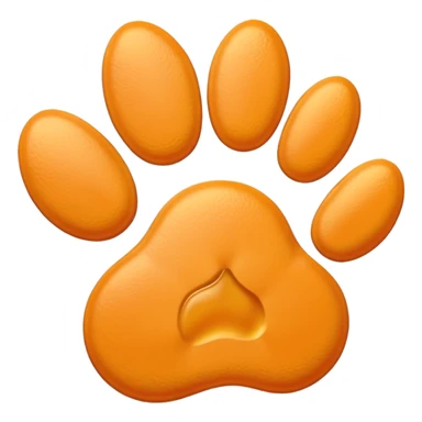 a very light pale pastel yellowy orange pawprint sticker