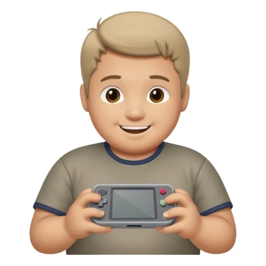 fat boy playing game boy sticker