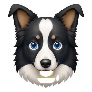 Border collie white and black with blue eyes  sticker