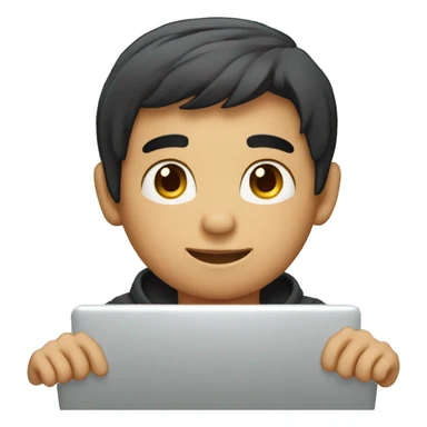 A black hair boy on windows laptop sticker