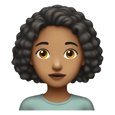 Depression mixed race girl sticker