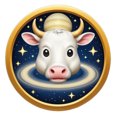 İnek kafalı ayakları olan satürn sticker