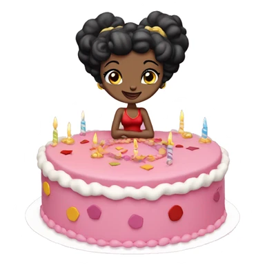 Betty boop birthday cake  sticker