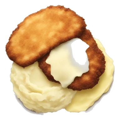 Cutlet with mashed potatoes on a plate sticker