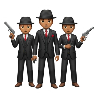 3 mafia members guns sticker