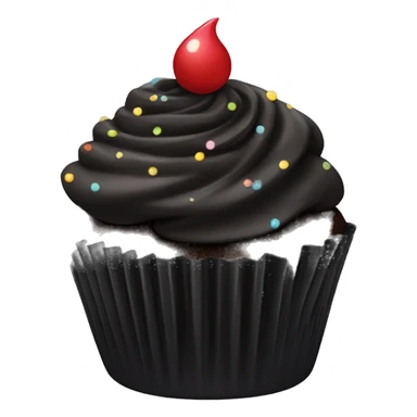 Black birthday cupcake  sticker