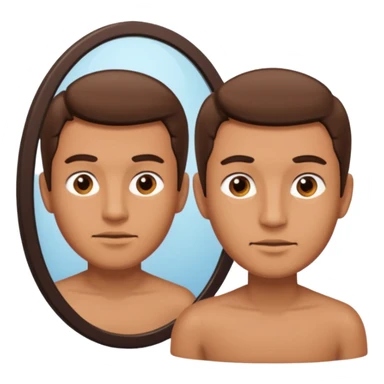 backside of a man 3/4 angle with the opposite view in the mirror sticker