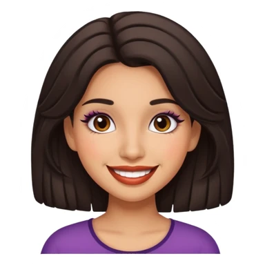 A latina girl wearing big lashes and cute makeup sticker