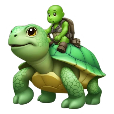 tortue sur hippopotame sticker