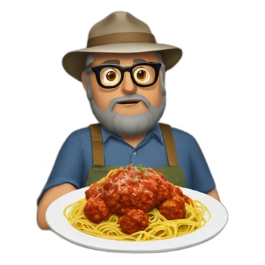 Sergio Leone eating spaghetti and meatballs sticker
