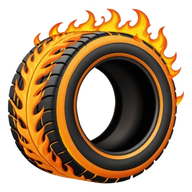 more flames in semi tire sticker