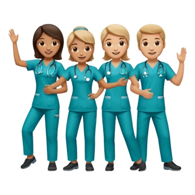 doctors doing cardio dance sticker