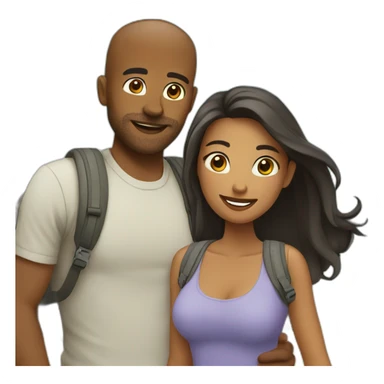 couple love travel sticker