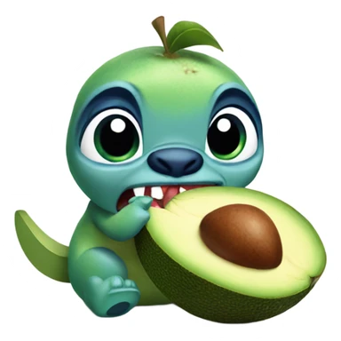 Stitch eating avacado sticker
