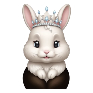 Rabbit King – fluffy white bunny with a small diamond tiara, standing
 sticker