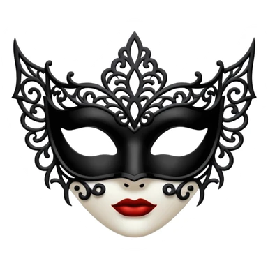 goth black lace mask sticker