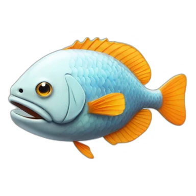 A fish with a big mega brain sticker