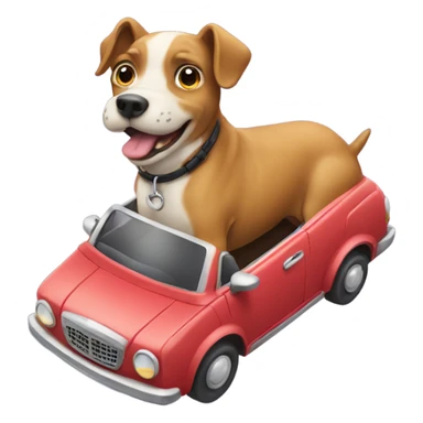 dog riding a car sticker