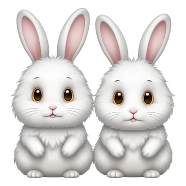 White rabbits with 1st April sign sticker