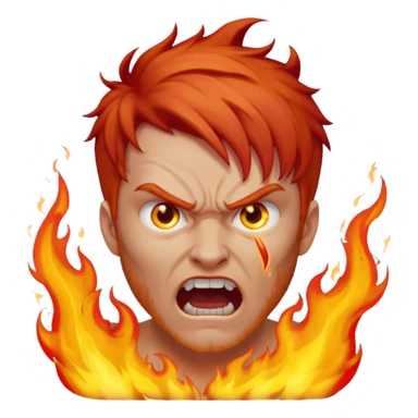 burning angry bodybuilder red haired man sticker