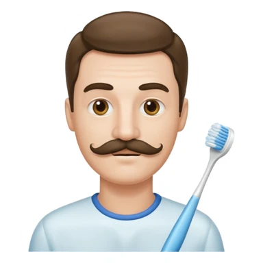 man with toothbrush moustache sticker