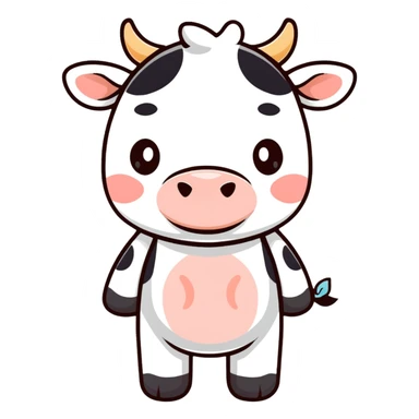 cute cartoon cow sticker