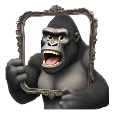 King Kong taking mirror selfie  sticker