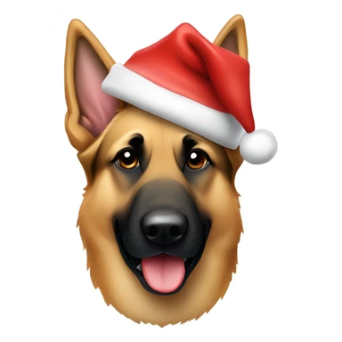 German shepherd wearing Santa hat sticker